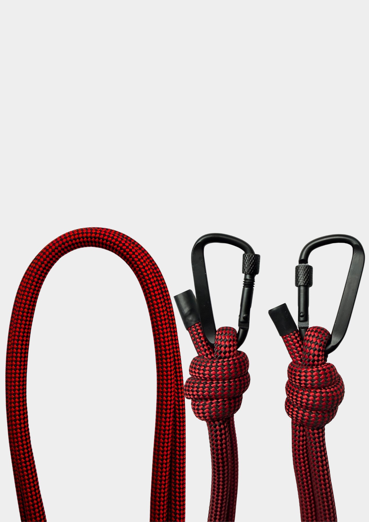 CORREA ROJA MOSQUETÓN NEGRO