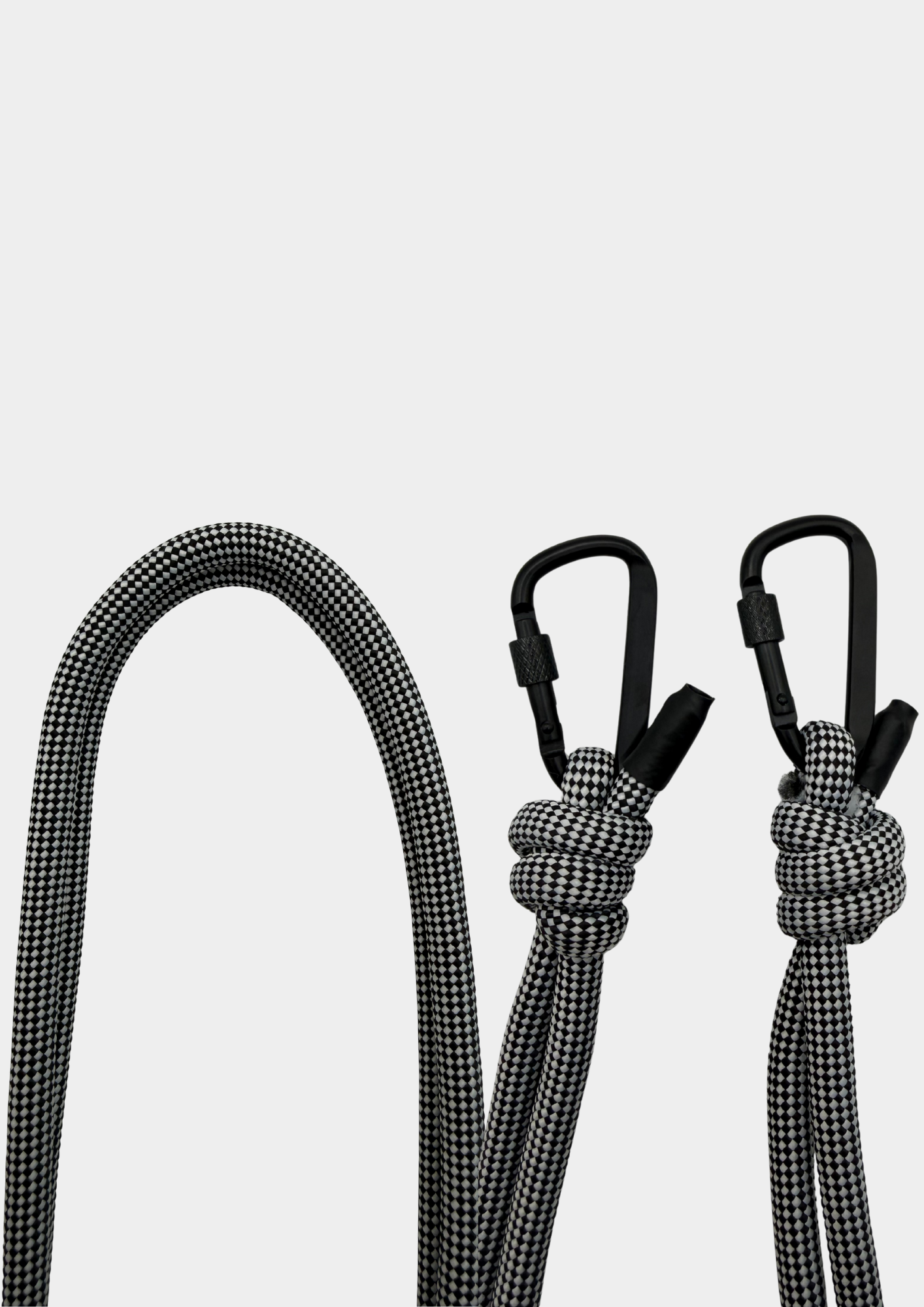 CORREA BLANCO Y NEGRO MOSQUETÓN NEGRO