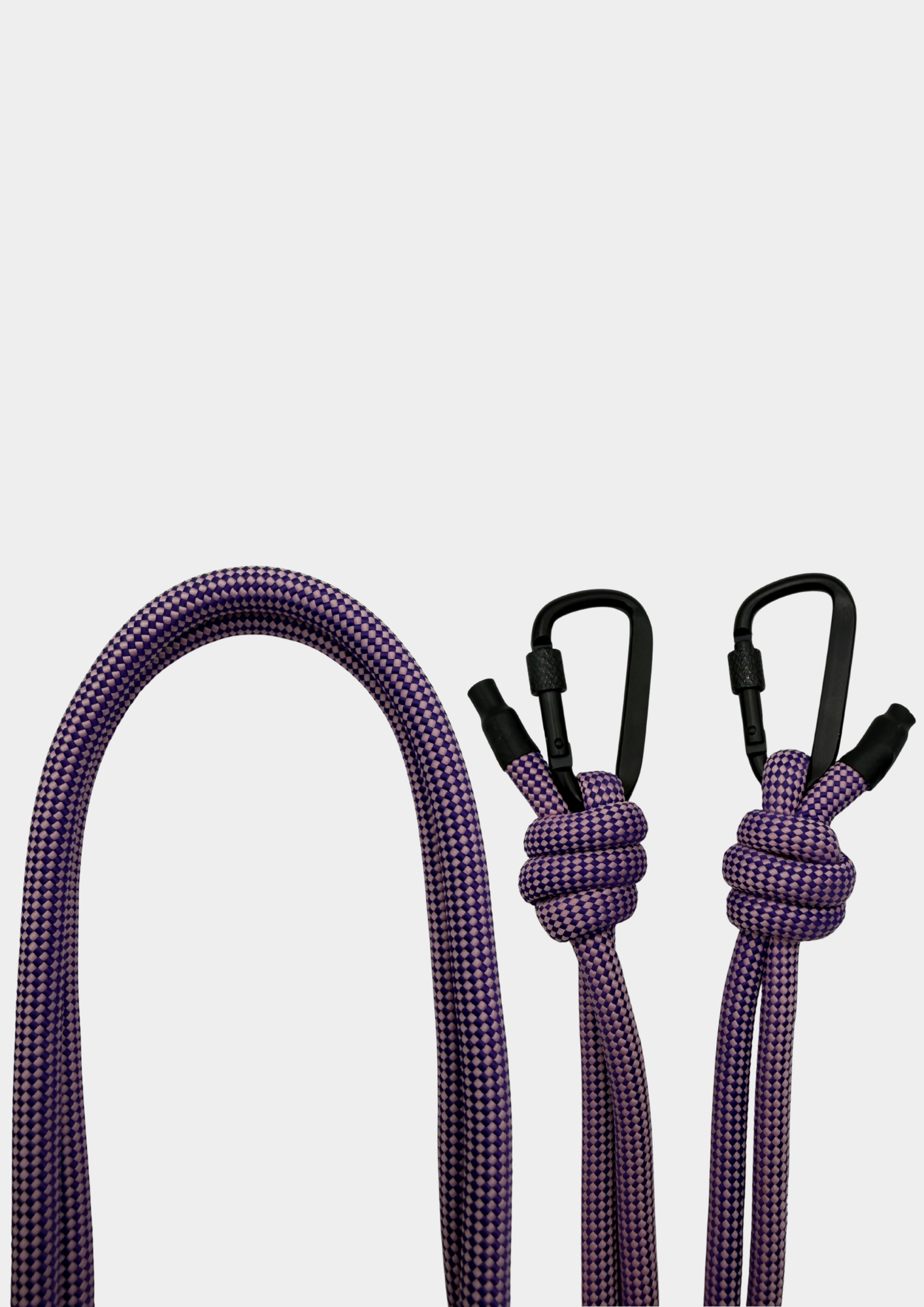 CORREA LILA MOSQUETÓN NEGRO