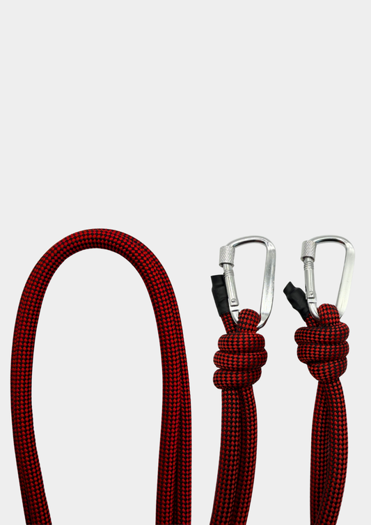 CORREA ROJA MOSQUETÓN PLATEADO