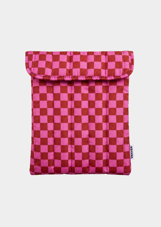 PINK GRID LAPTOP SLEEVE 