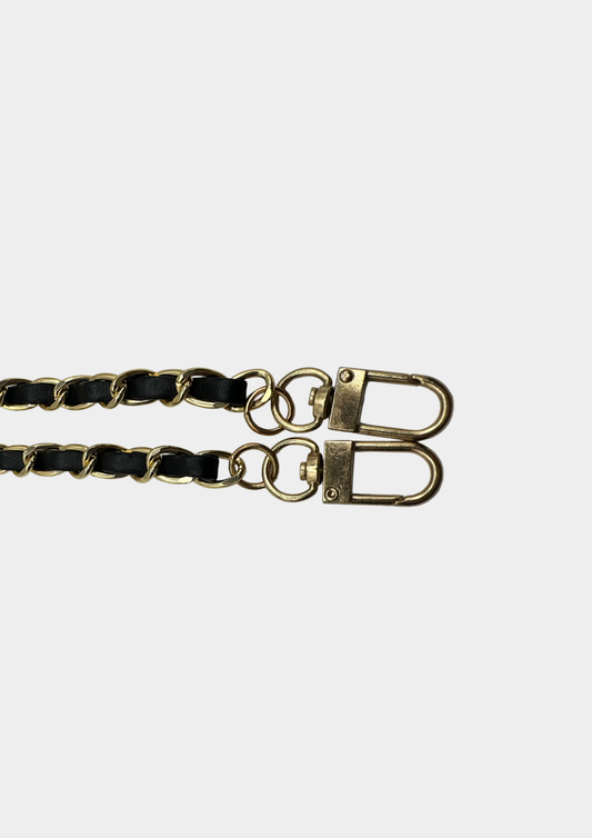 COLGANTE DE CADENA NEGRO Y DORADO