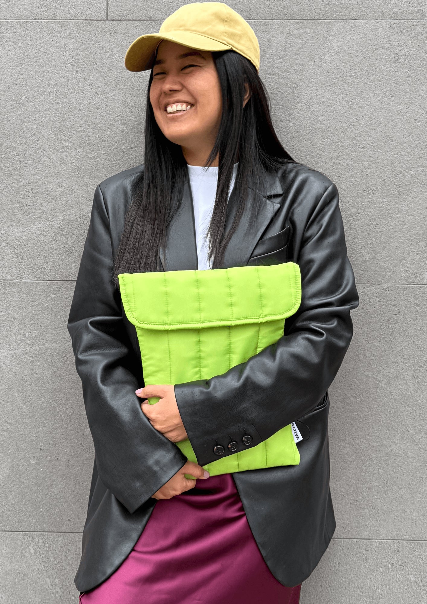 PUFFY GREEN LAPTOP SLEEVE 