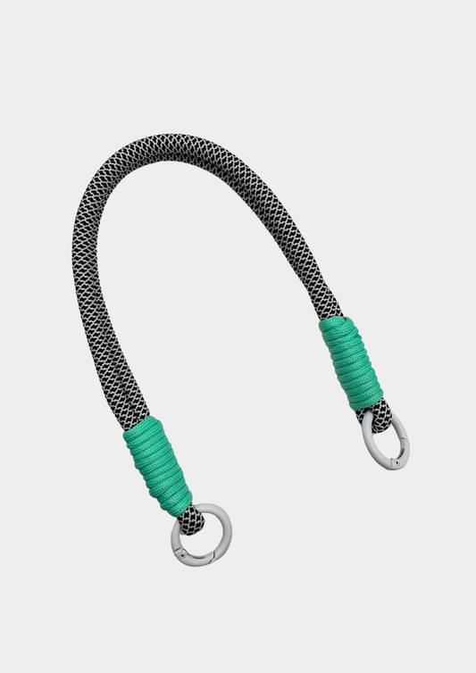 PULSERA CORDÓN NEGRO Y AQUA